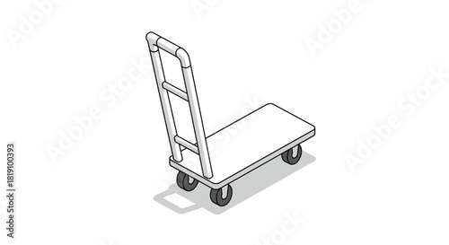 Hand truck isometric design for efficient warehouse and office transportation