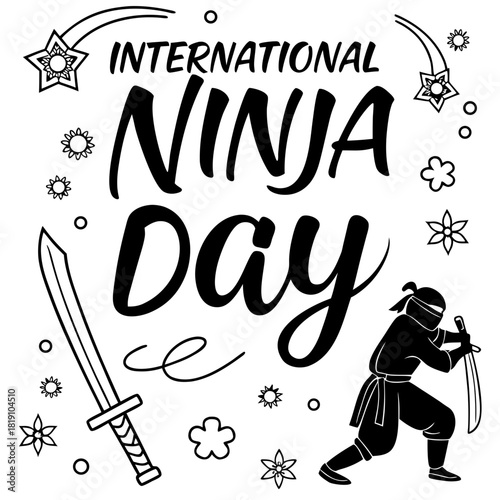 INTERNATIONAL NINJA DAY vector illustration 