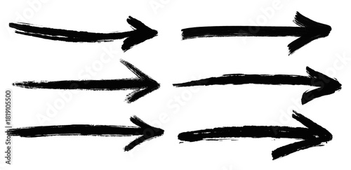 Arrow marker signature set - Isolated hand-drawn marker arrows PNG collection