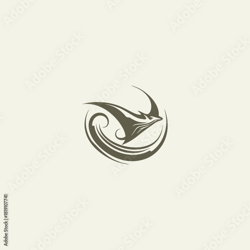 Stingray logo design template
