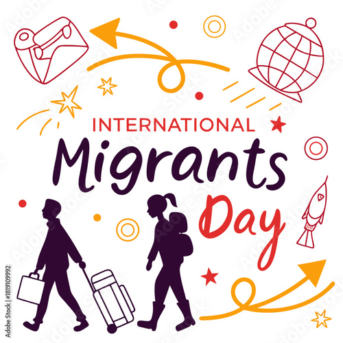 INTERNATIONAL MIGRANTS DAY vector illustration 