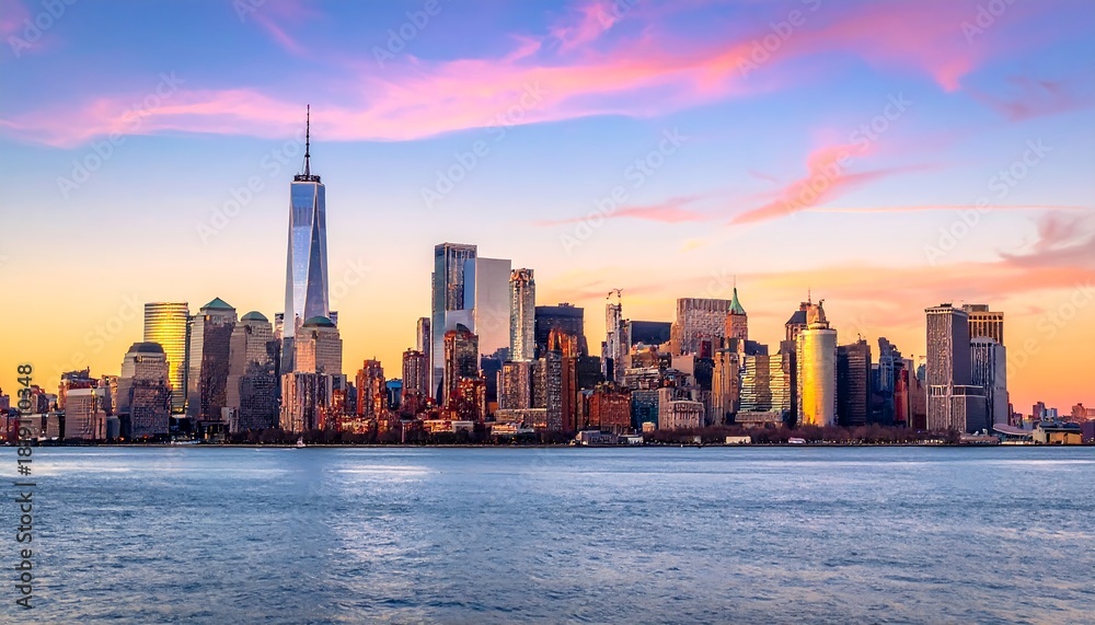 Obraz premium New York City Skyline at Sunset.