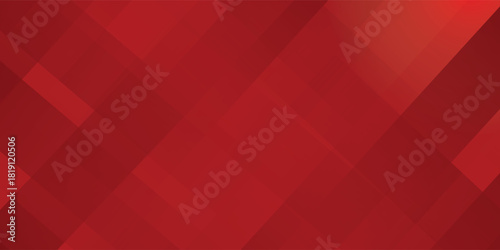 Modern red abstract vector long banner. Minimalist background with waves, arrows, geometric shapes, and copy space for text.
