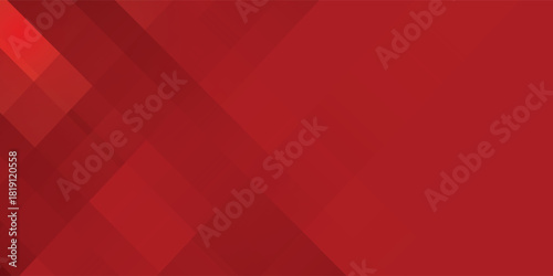 Modern red abstract vector long banner. Minimalist background with waves, arrows, geometric shapes, and copy space for text.