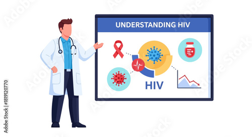 Doctor presenting information about understanding hiv and aids