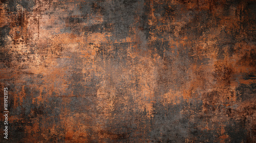 An abstract copper rusty textured background with rich details, perfect for industrial themes and designs. The rusty surface has beautiful details and a range of imperfections and variations