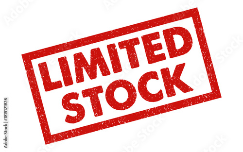 LIMITED STOCK Red Grunge Rubber Stamp Vector Seal Badge Sign Urgent Sale Promotion