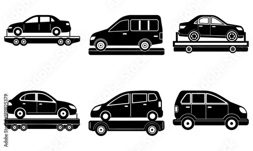 Modern auto transport fleet ready for delivery, sleek sedan and SUV car carrier service, efficient logistics for dealerships and automotive industry solutions