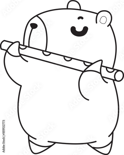 Illustrations of cute capybara character clip art for kids. Capybara 