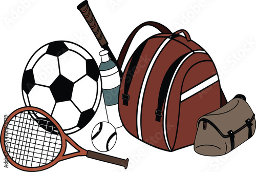 Tennis and baseball equi