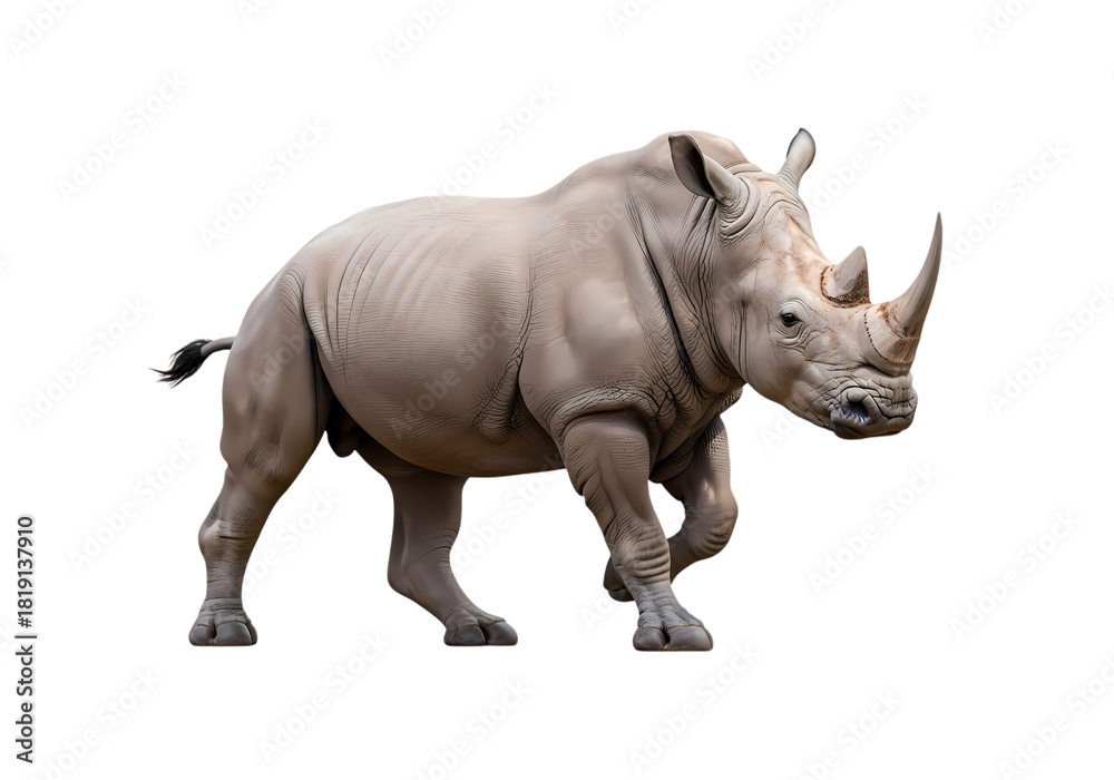 Fototapeta premium Majestic rhino walking powerfully forward wildlife