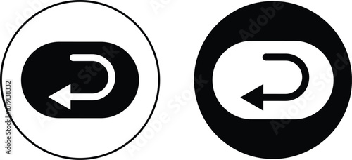 Send back icon set. Return arrow symbols. Undo and reply signs. Reverse Transaction Symbol. Delivery Return Symbols