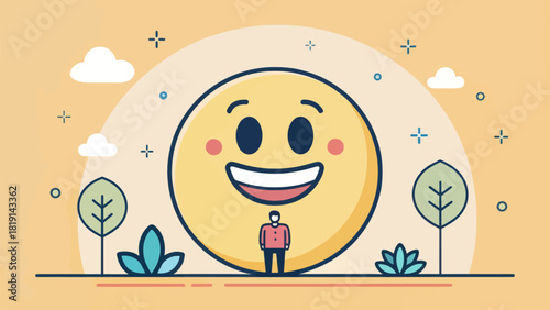 Minimalist vector smile icon representing optimism for year 2026