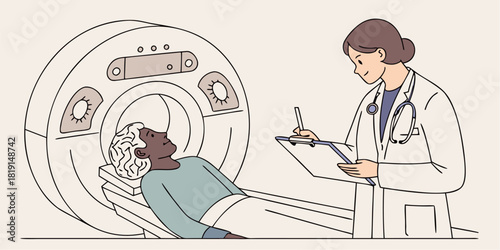 Compassionate doctor reviewing MRI scan results with patient, ensuring clear communication and understanding of healthcare treatment options for patient well being