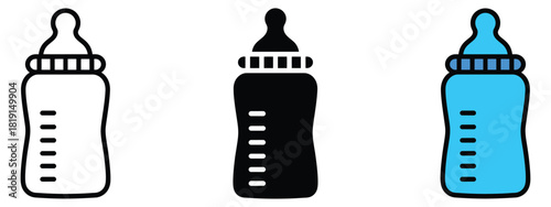 Baby feeding bottle icon vector. milk feeding symbol. vector illustration.