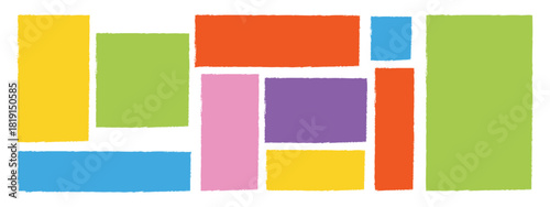 Colorful Crayon square and rectangle text boxes icon vector. borders in sketch style, rectangular and square shapes, grunge texture symbol. vector illustration.