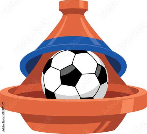 Moroccan Tagine with Soccer Ball: Fusion of Culture and Sport