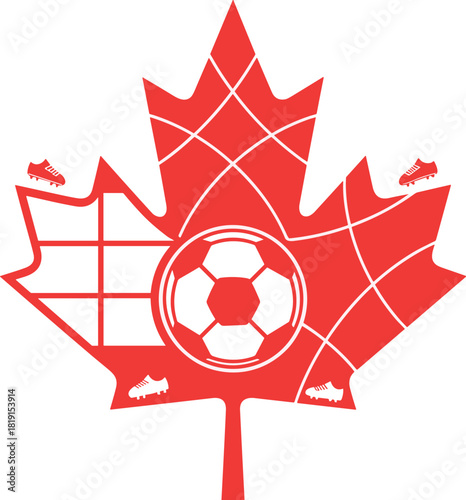 Canadian Maple Leaf Soccer Symbol