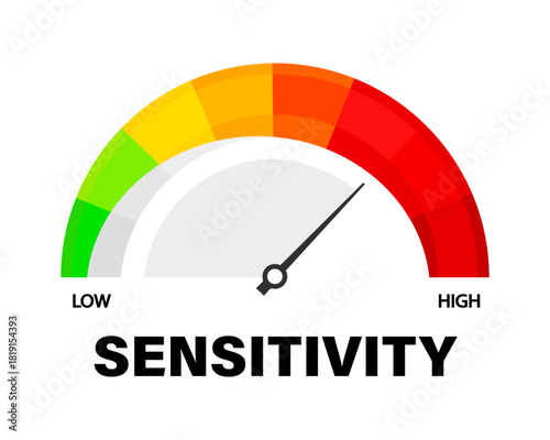 Sensitivity level scale. Vector isolated on white.