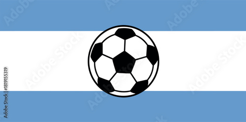 Argentina Flag with Soccer Ball - Football Celebration Graphic