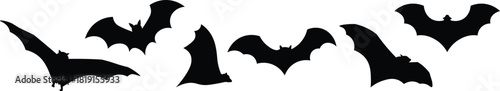 Halloween Bat Black Vector. Flying Animal Scary Symbol Illustration