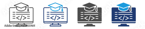 coding education icon set multie style