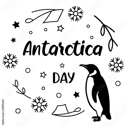 ANTARCTICA DAY vector illustration isolated on white background