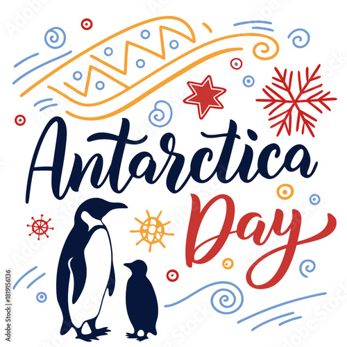 ANTARCTICA DAY vector illustration isolated on white background