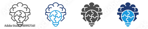 logical thinking icon set multie style