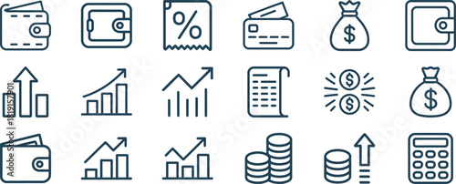 Finance and money icon set