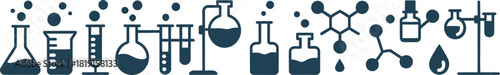 Chemistry lab icons for science designs