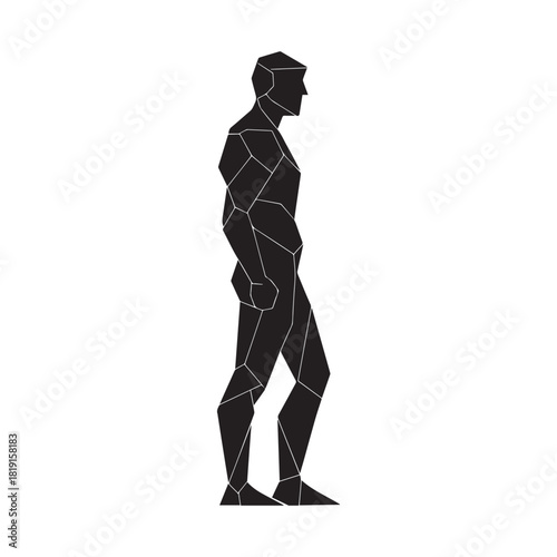 Geometric Human Silhouette – Polygonal Abstract Figure for Tech, Anatomy, and Conceptual Design
