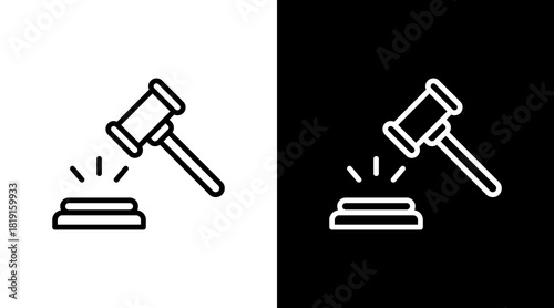Gavel  White Icon Set Design