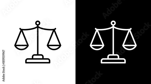Scales Of Justice  White Icon Set Design