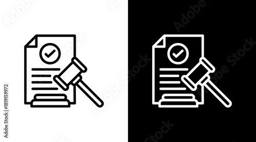 Legal Document  White Icon Set Design
