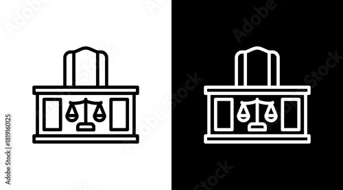 Judge'S Chair  White Icon Set Design