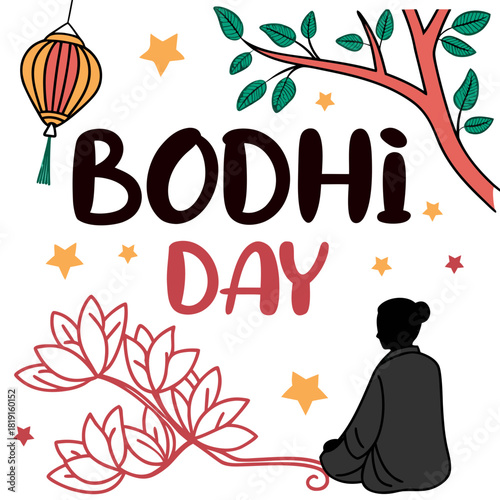 BODHI DAY vector illustration isolated on white background