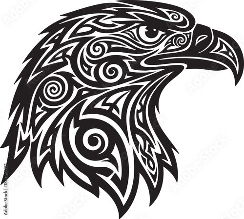 Intricate Tribal Eagle Head Design A Symbol of Strength, Freedom, and Vision in Art