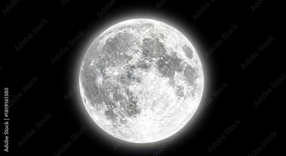 Obraz premium Stunning Full Moon Illuminating the Cosmos