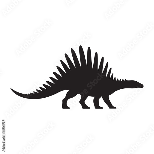 Stegosaurus Silhouette – Iconic Prehistoric Dinosaur Vector with Plates and Spiked Tail