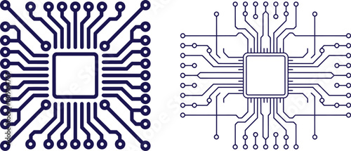 Microchip circuit illustration for tech concepts