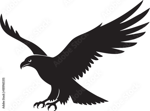 Silhouette of a soaring eagle with wings spread, symbolizing freedom, power, and vision in nature