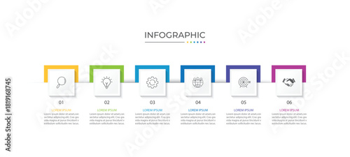 Presentation business infographic template with 6 options
