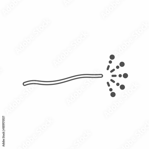 Simple fiber optic connection icon on clean background, shows signal transmission. Fiber optic depicts modern data transfer with wireless and satellite connection. Demonstrating fiber optic,