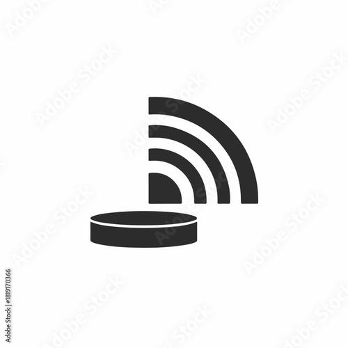 Wireless signal shown with antenna, a symbol of connectivity and communication. Wireless signal indicates network availability, transmitting data through invisible waves.