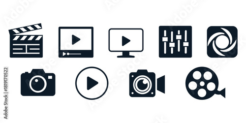 Film production and video editing icons film icon video icon