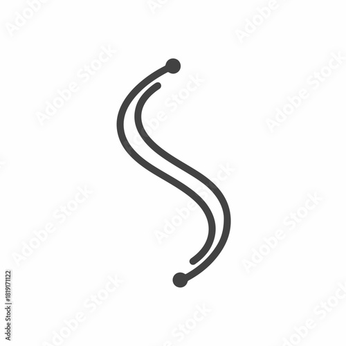 Minimalistic optical fiber icon for high speed connection, showing curved lines. This optical fiber detail conveys data transfer and wireless technology.