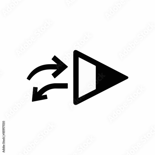 Outbound connection with two curved arrows and arrow symbol, represents wireless networks. Outbound connection suggests data streams and connectivity, highlighting direction of signals.