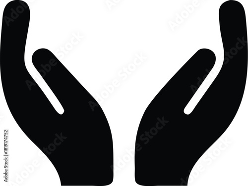 protecting hands icon vector