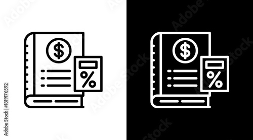 Financial Ledger  White Icon Set Design